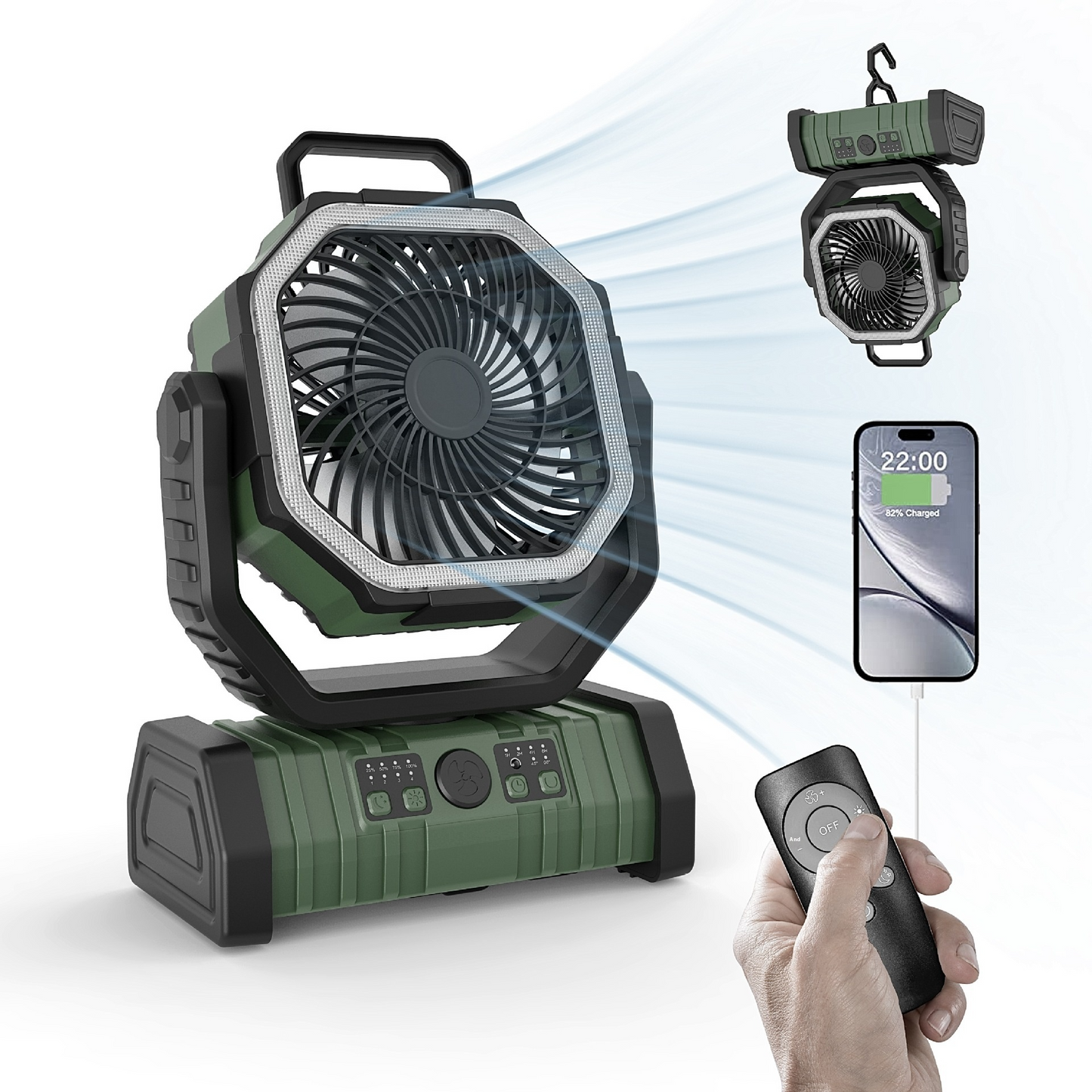 Camping Fan & Power Bank LED Light