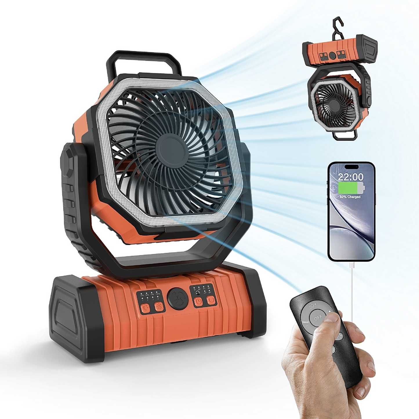 Camping Fan & Power Bank LED Light
